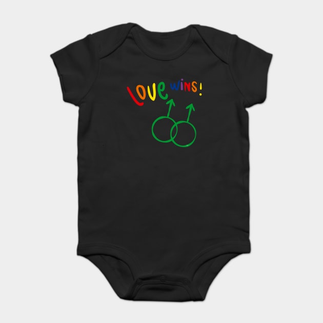 Love wins! Men t-shirt Gay Pride Month Shirt Tee Gift Baby Bodysuit by creative